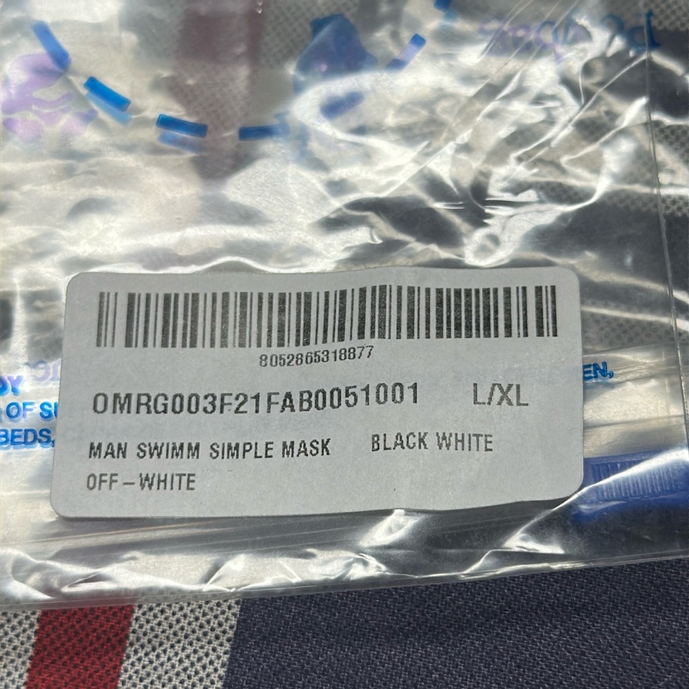 Off-White Black & white Man Swim Simple Face Mask New logo NWT original pack - Picture 10 of 11